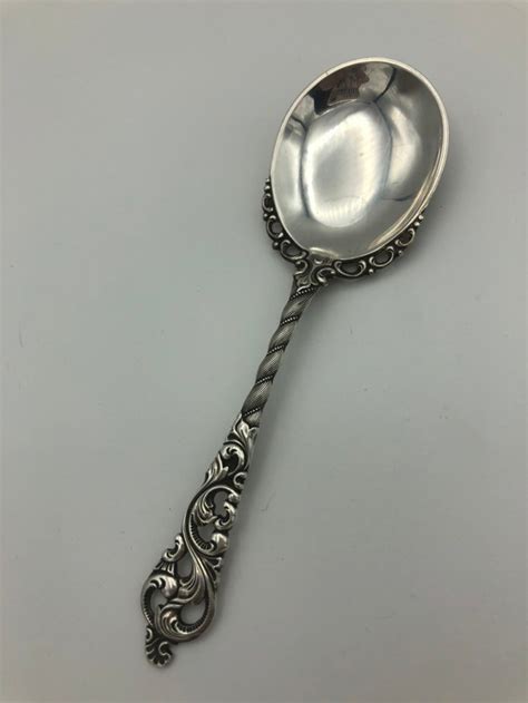 brodrene lohne  silver serving spoon slice pierced dobbel etsy france