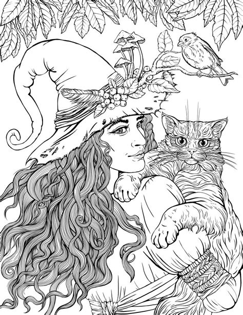 antistress witch coloring pages fairy coloring pages detailed
