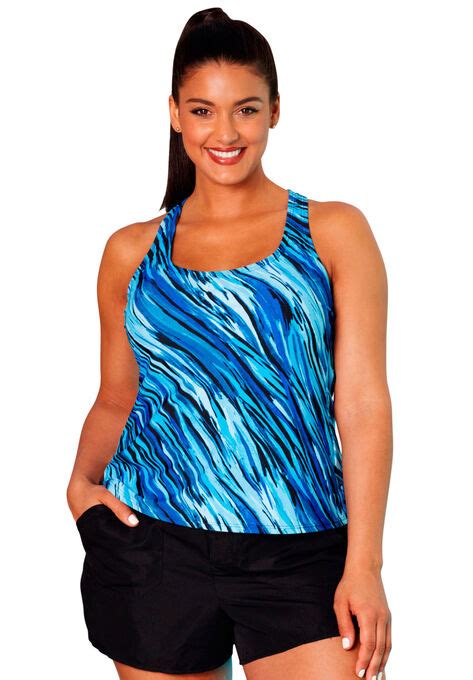 Racerback Tankini Top By Aquabelle Plus Size Swimwear Roaman S