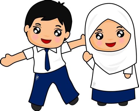 islamik gambar kartun murid sekolah rendah jasmeen zigzag stitch