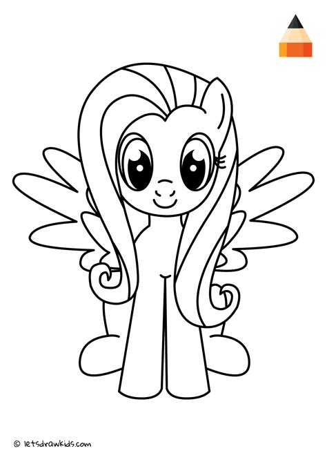 fluttershy mlp   pony coloring   pony drawing