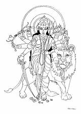 Durga Coloring Maa Goddess Pages Drawing Devi Colouring Goddesses Drawings Angels Sketches Sketch Template Shri Templates Hindu sketch template