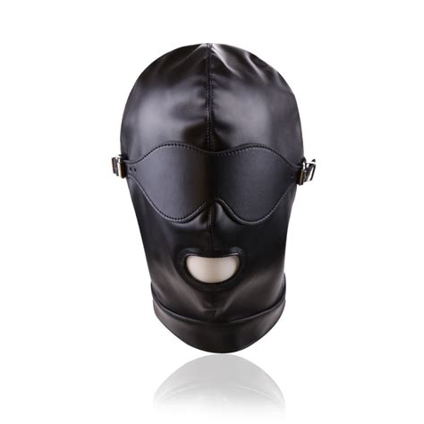 Hot Party Cosplaysexy Hood Mask Bdsm Bondage Cap Pu Leather Eye Mask