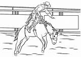 Rodeo Bucking Sella Bronco sketch template