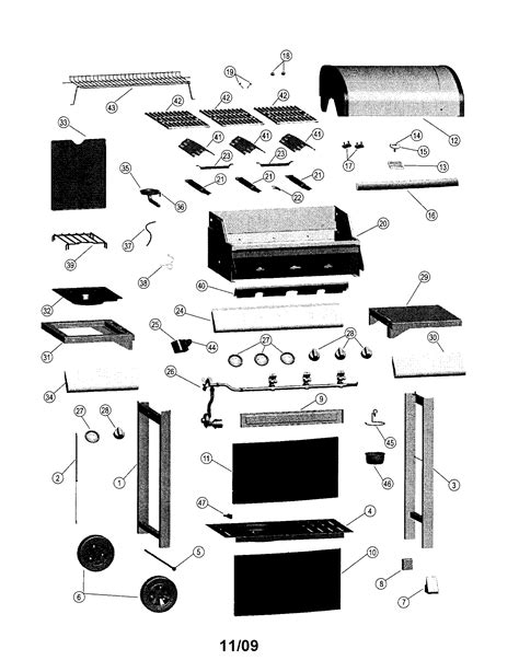 gas grill diagram parts list  model  char broil parts grill smoker parts