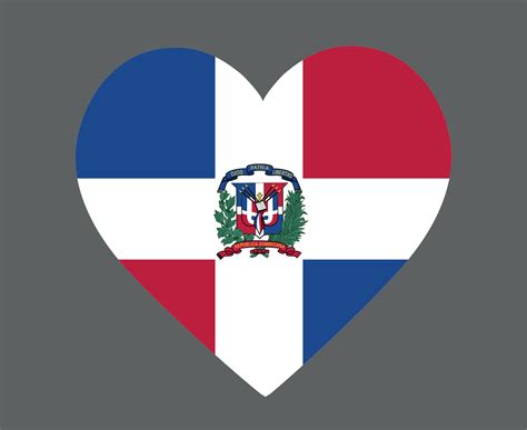 Dominican Republic Flag National North America Emblem Heart Icon Vector