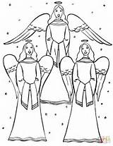 Angels Singing Coloring Christmas Carols Pages Printable Vintage Drawing Public Supercoloring Categories sketch template