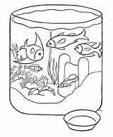 Fish Coloring Pages Aquarium Printable Advertisement sketch template