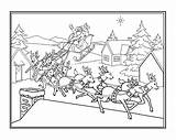Coloring Reindeer Pages Sleigh Kerstman Christmas Santa Slee His Claus Sled Kleurplaten Tekeningen Colour Printable Kerst Google Getdrawings Color Roof sketch template
