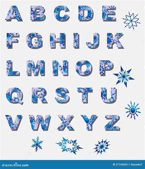 winter alphabet stock images image