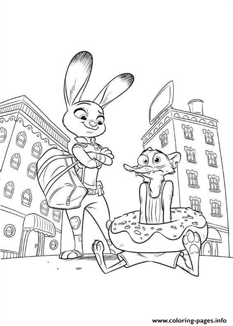 zootopia  coloring page printable