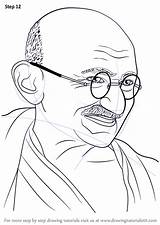 Gandhi Mahatma Draw Jayanti Leader Drawingtutorials101 Undisputed Politician Politicians Mahathma Sketching sketch template