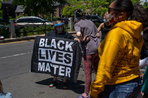 photograph  blm protest held   haven     covid