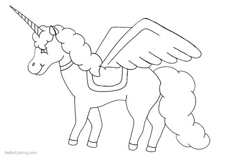 coloring page unicorn  wings  hearts  wings coloring