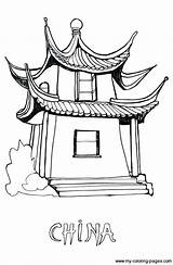 Coloring Chinese Pages Kids China Year Colouring Drawing Printable Pagoda Color House Wall Crafts Great Asia Characters Cinese Scuola Getdrawings sketch template