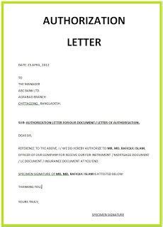 sample authorization letter  claiming job application letter