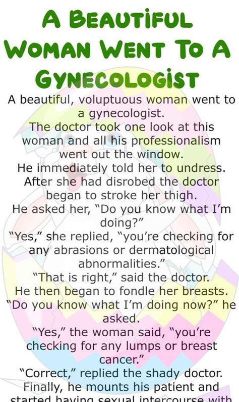 A Beautiful Woman Went To A Gynecologist Funny Story Clean Funny