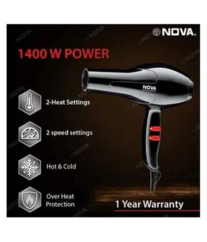 nova    hair dryer  women  watt black red  rs piece  indore