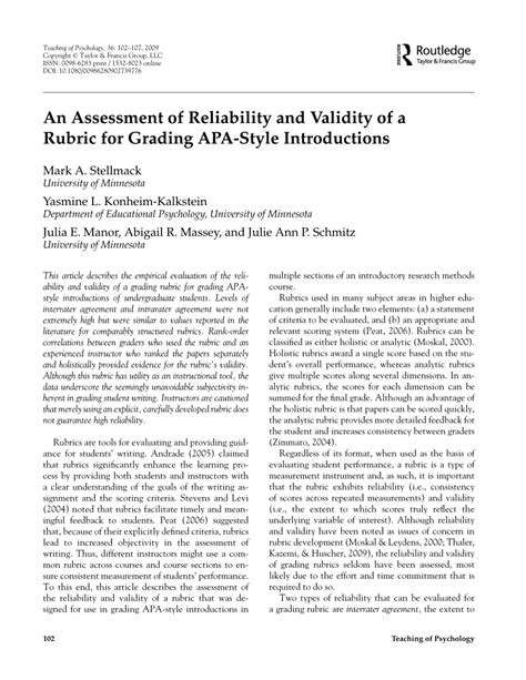 assessment  reliability  validity   rubric  grading