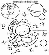 Coloring Space Planet Kids Landing Drawing Pages Printable Color School Exploration Arrival Brave Spaceman Human Moon Amazing Usa sketch template