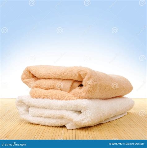 towels  blue background stock image image  bamboo towel
