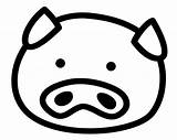Pig Outline Face Clipart Clip Designs sketch template