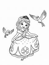 Coloring Sofia Princes Princess Kids Pages Cute Color sketch template