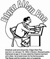 Poe Edgar Allan Coloring Pages Crayola Au sketch template