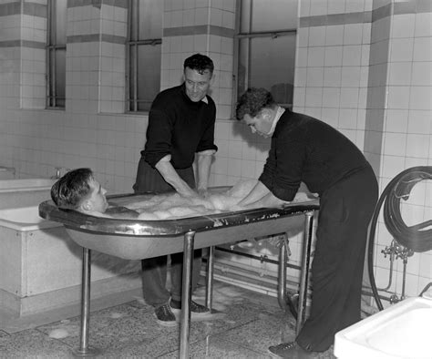wonderful retro photos of footballers in the bath