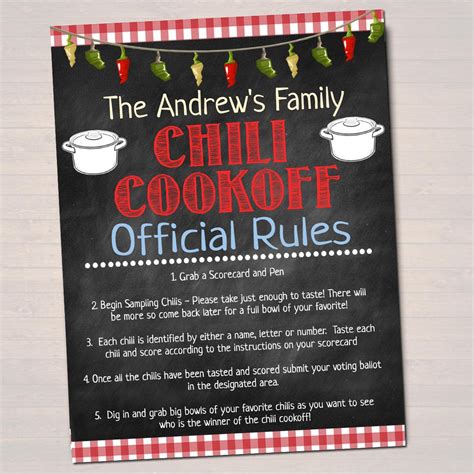 chili cook  flyer template