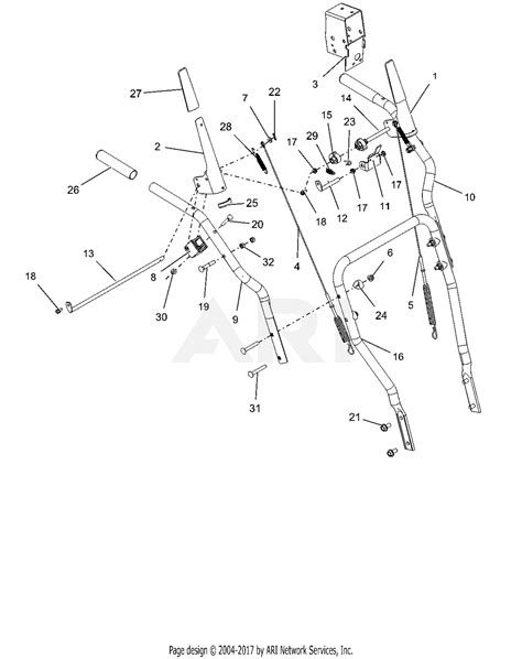 ariens   deluxe  parts diagram  handlebars