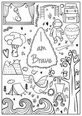Coloring Brave Am Pages Mantra Printable Girls Book Sheets Hopscotch Colouring Freebies Choose Board sketch template