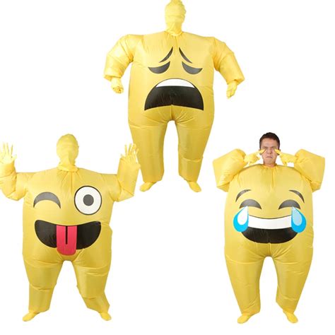 Inflatable Face Emoji Costume For Adult Cosplay Clothing Funny Smile