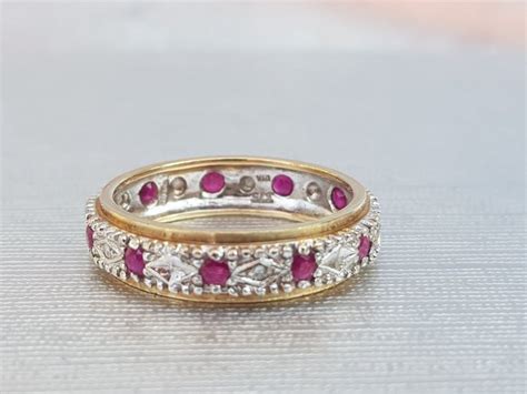 vintage ruby diamond gold eternity ring ct  geel catawiki