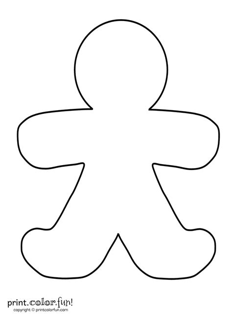 blank gingerbread man coloring page print color fun