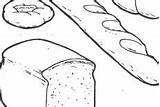 Bread Coloring Pages Slice Outline sketch template