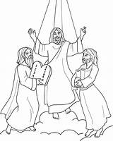 Transfiguration Moses Elijah Colouring Tekenen Jezus Rolex Religiocando sketch template