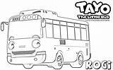 Tayo Bus Coloring Little Pages Popular sketch template