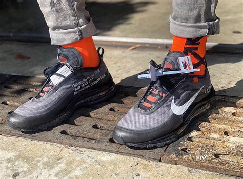 An On Foot Look At The Off White X Nike Air Max 97 ‘black