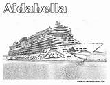 Coloring Cruise Ship Pages Aidabella Ships Visit Moana sketch template