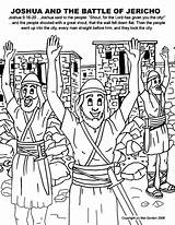Jericho Joshua Mewarnai Alkitab Cerita Streams Minggu Yerikho Tembok Story Fought Moses Spies sketch template