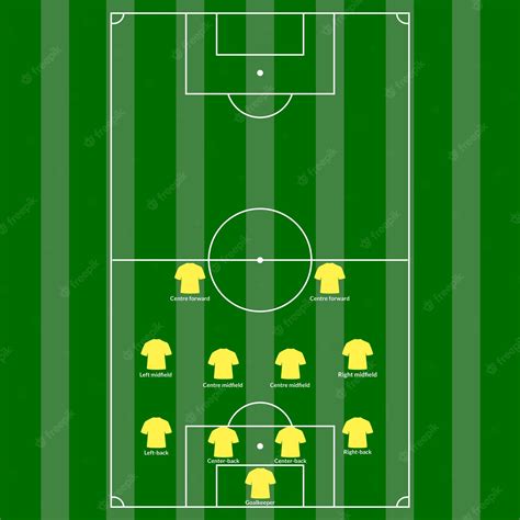 campo de futbol  futbol  posiciones de jugador vector premium