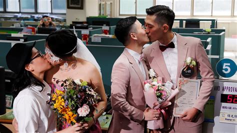 after a long fight taiwan s same sex couples celebrate new marriages