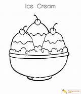 Ice Cream Coloring Pages Bowl Printable Food Sandwich Sundae Color Sheets Mickey Mouse Kids Big Sheet Date Clipartmag Template Popular sketch template