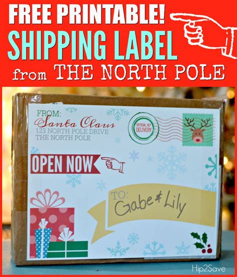 printable santa shipping label printable templates