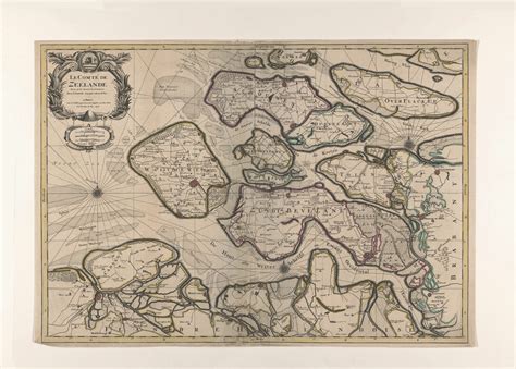 poster historische kaart zeeland plattegrond  esque