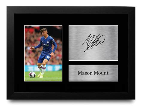 mason mount signed pre printed autograph  photo display gift   chelsea fan ebay
