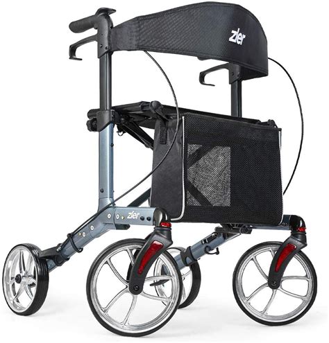 zler aluminum rollator walker   wheels  lb premium folding rollator walker  seat