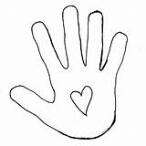 Handprint Coloring Pages Outline Clipart Clip sketch template