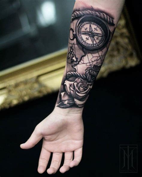 Tattoo Trends 3d Compass And Rose 100 Awesome Compass Tattoo